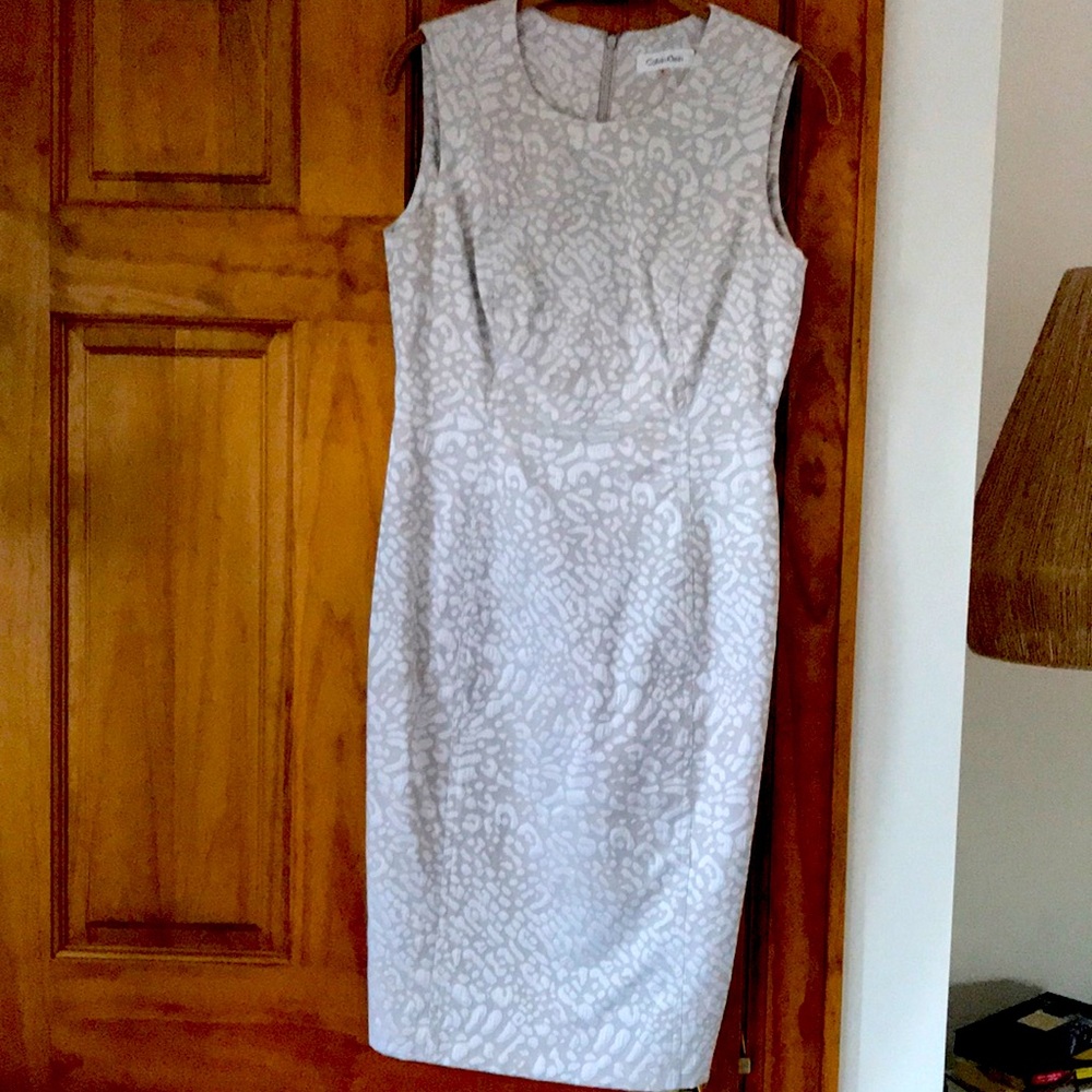 Calvin Klein neutral animal print dress